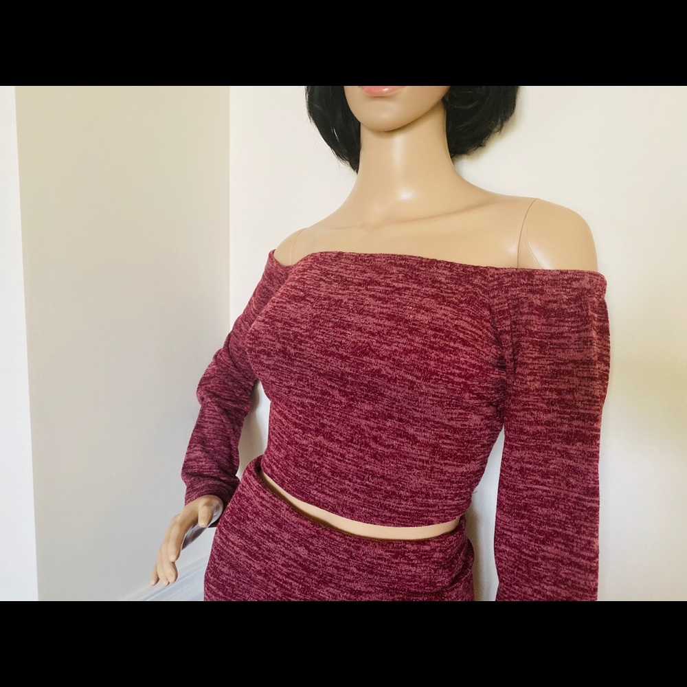 Plus Size! 🔥 Sexy two-piece in the color burgundy - Picture 6 of 6